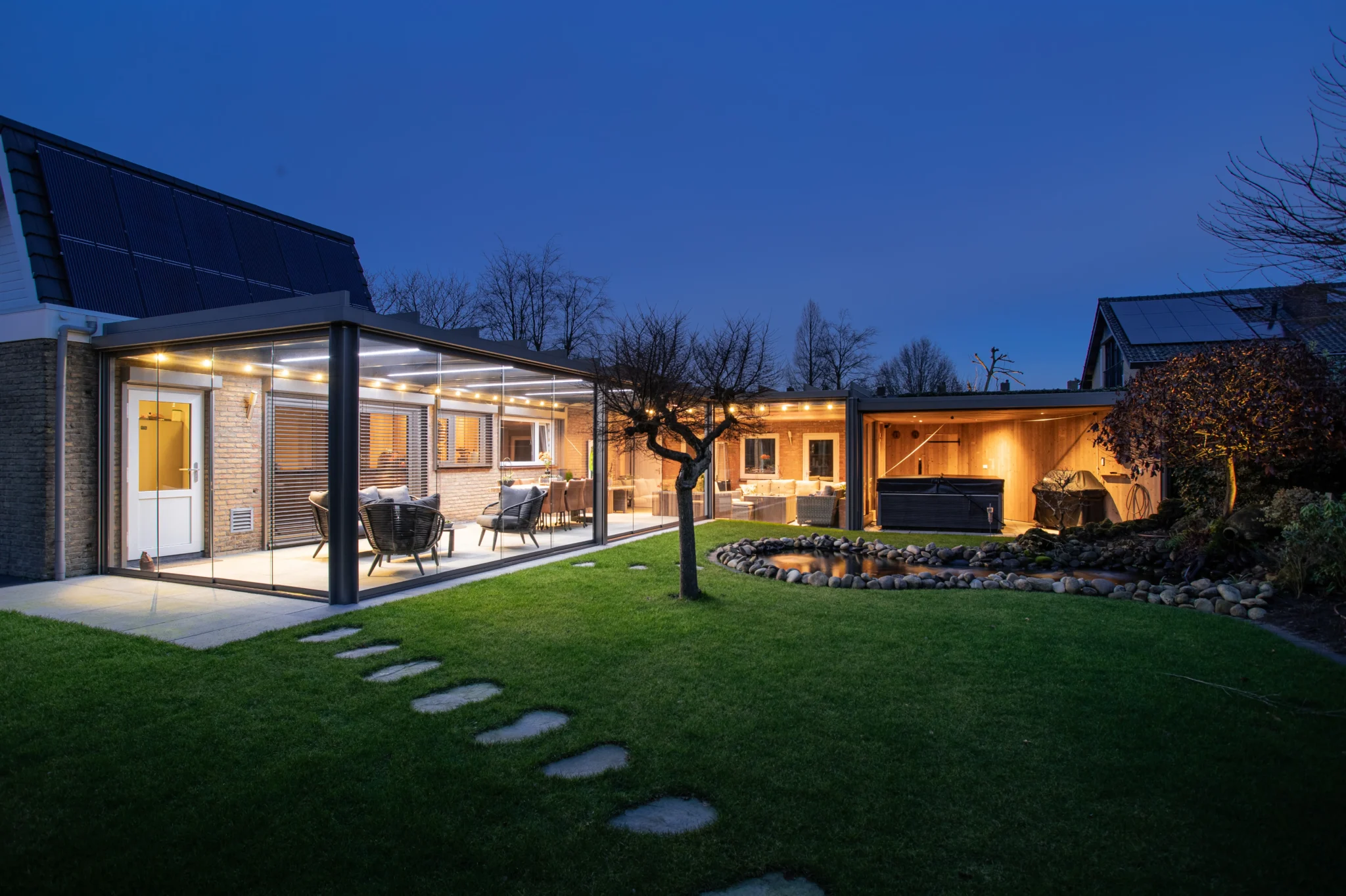 Onderliggende serre zonwering