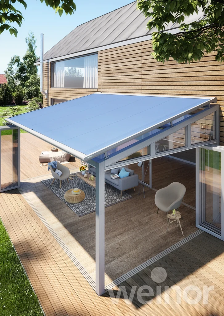 bovenliggende serre zonwering